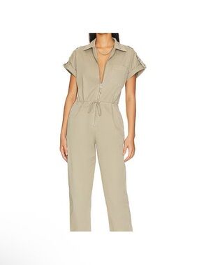 Pistola Green Utility Jumpsuit with Relaxed Fit Small